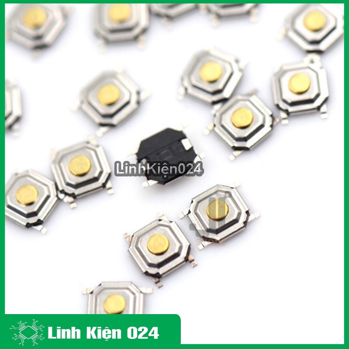 Nút nhấn 4 chân SMD 4x4x1.5 đầu đồng chống nước