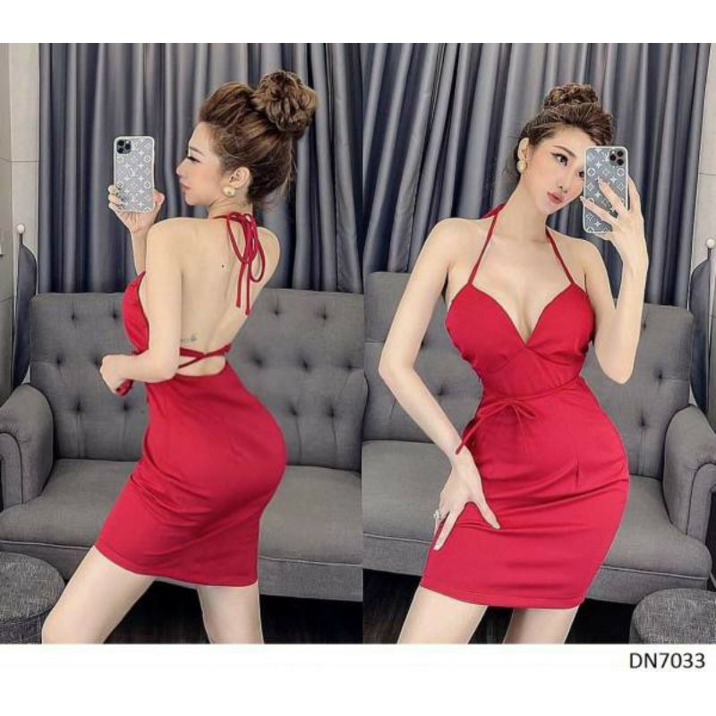 Đầm body hở lưng đan dây sexy