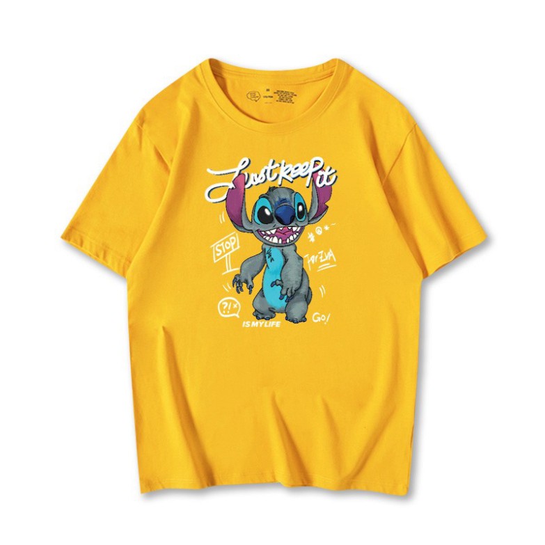 Áo thun phông tay lỡ form rộng nhiều màu Unisex Stitch Just Keep ATIN88 - Áo Phông Chất liệu vải cotton mềm mượt | BigBuy360 - bigbuy360.vn