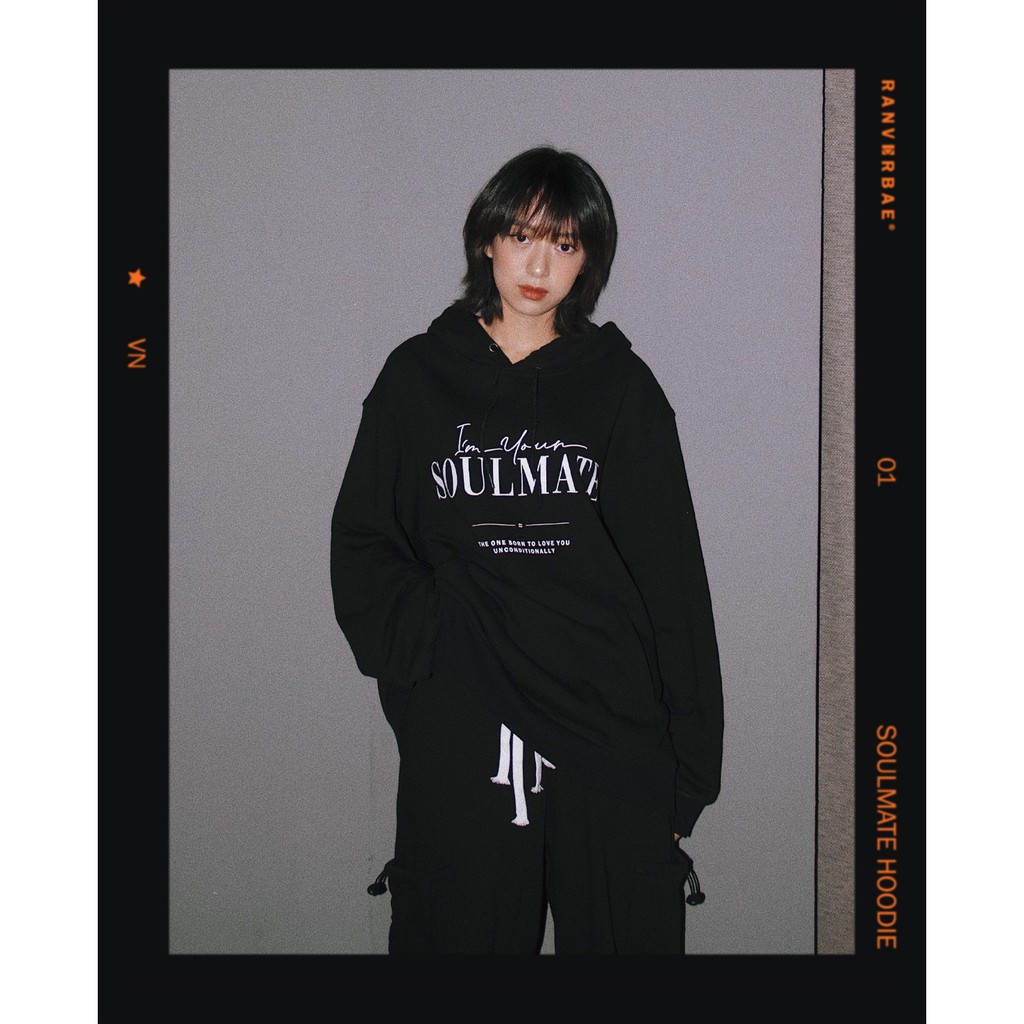 Áo Hoodie RANVERBAE SOULMATE Đen