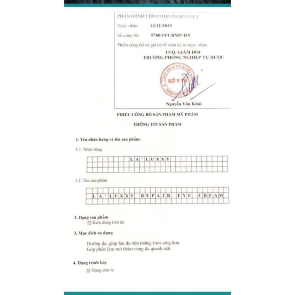 Kem Mắt La'luxxy Lamer Drlacir Mờ Nhăn 3 Phút Giảm Thâm Mắt Mụn Ẩn Dưới Mắt Giảm Bọng Mắt Ngừa Lão Hóa | BigBuy360 - bigbuy360.vn