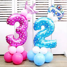 Bong bóng số size To 70cm bịch 1 cái bóng trang trí sinh nhật Phụ kiện trang trí sinh nhật happy birthday