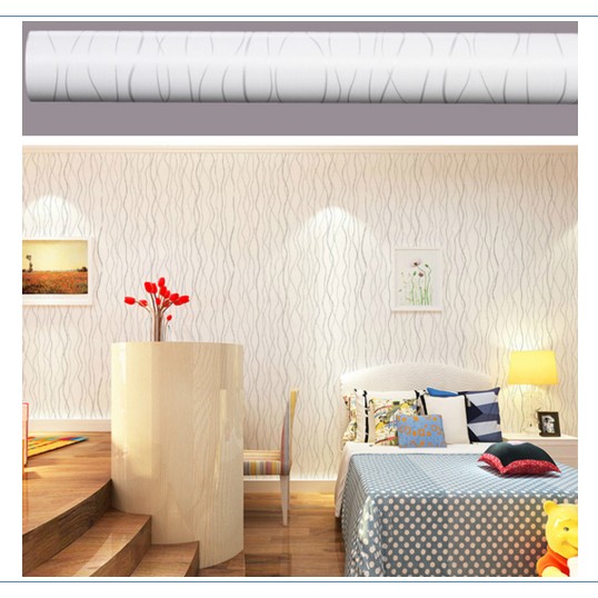 Decal giấy dán tường vân trắng