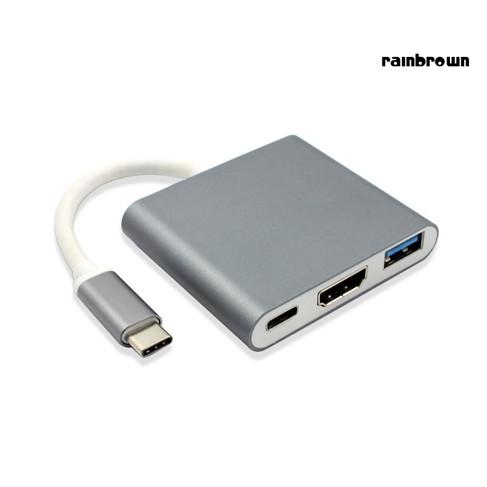 Bộ Chuyển Đổi 3 Trong 1 Usb 3.1 Type-C Sang 4k Uhd Hdmi Usb-C Hub Cho Macbook