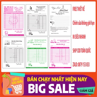 [Mã HOADON giảm 10% đơn 500K] In hoá đơn bán hàng A5 lấy ngay theo yêu cầu