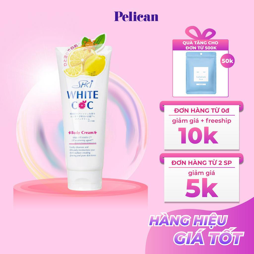 Dưỡng thể trắng da SHC White cc 180g Nhật Bản chứa thành phần vitamin C trắng da hiệu quả