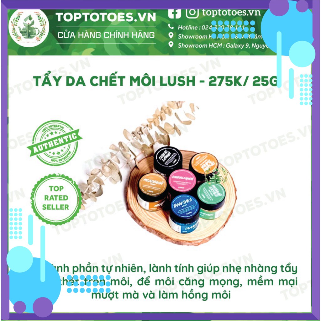 SALE MÙA HÈ Tẩy da chết môi Lush lành tính, làm hồng mịn môi SALE MÙA HÈ
