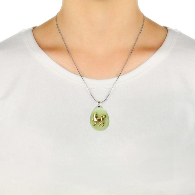 Mặt Dây Chuyền Pha Lê Phát Sáng 12 Cung Hoàng Đạo 12 Loket Kristal Zodiak (Miễn Phí Dây Đỏ)