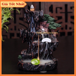 Thác khói trầm hương để bàn tiểu cảnh non bộ non nước tặng 3 nụ trầm