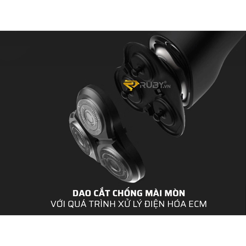 Máy Cạo Râu Xiaomi Mijia S500 Cao Cấp, Lưỡi Dao Sắc Bén,Bố Trí 2 Vòng Tăng Diện Tích Cạo Râu Gấp 2 Lần Với Công Suất 3W