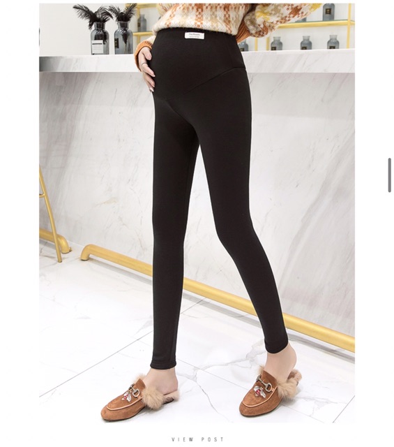 Quần bầu lót lông siêu dầy dành cho mẹ bầu mùa đông leging B09