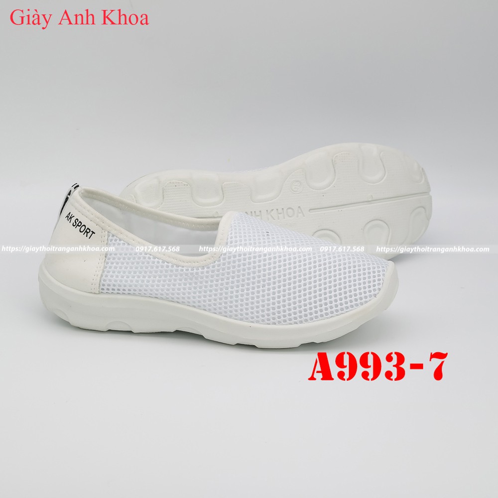 Giày Anh Khoa A993-7 chất sợi dệt dạng lưới mềm đế đúc liền siêu bền giặt bằng máy giặt