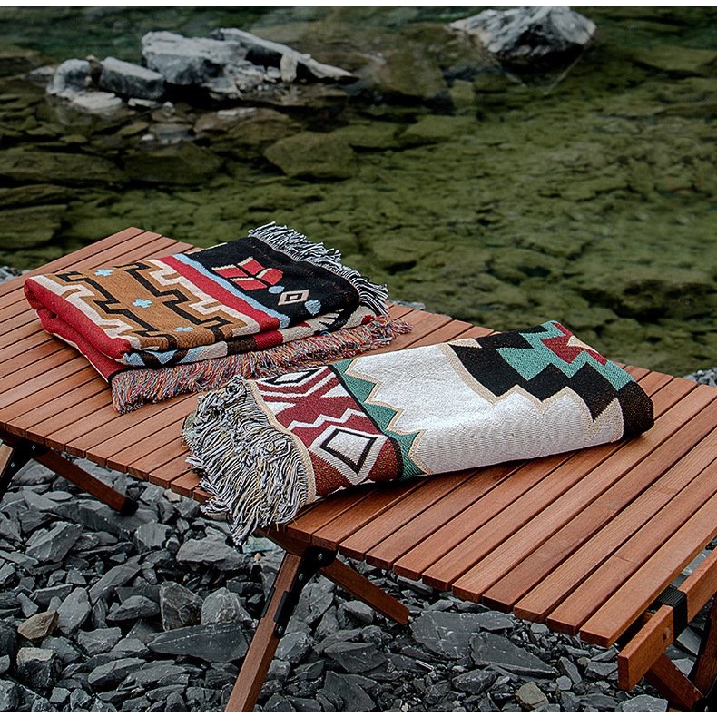 Thảm Dã Ngoại Thổ Cẩm Vải Kích Thước 90cm x 210cm - Thảm Cắm Trại Mông Cổ