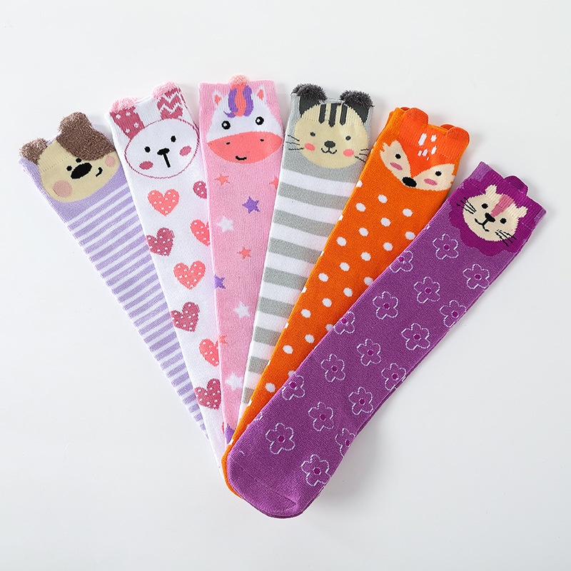 Vớ Dài Đến Đầu Gối Bằng Vải Cotton Cho Bé Gái 3-12 Tuổi