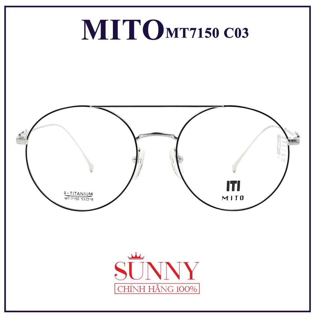MT7150  - Gọng kính Mito unisex (nhiều màu) chính hãng Italia - - kèm tem chống hàng giả do bộ công an cấp