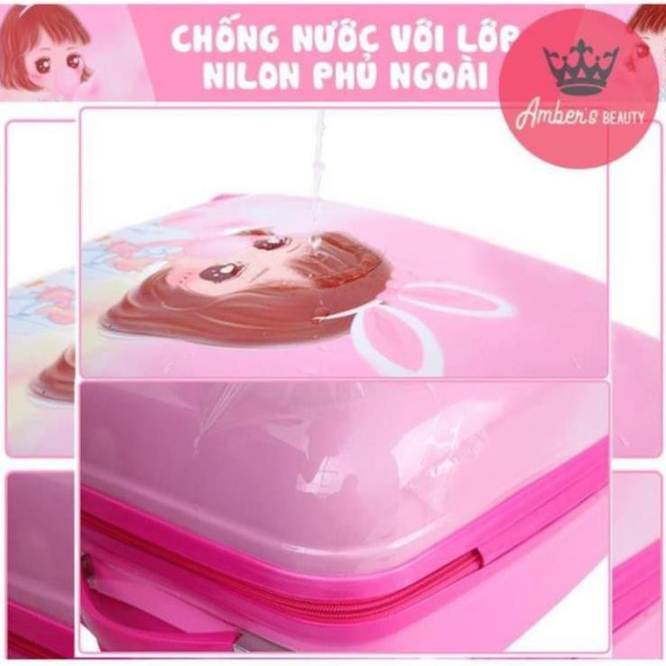 Vali kéo Hello kitty màu hồng cho bé ngộ nghĩnh đáng yêu size 18 rộng rãi