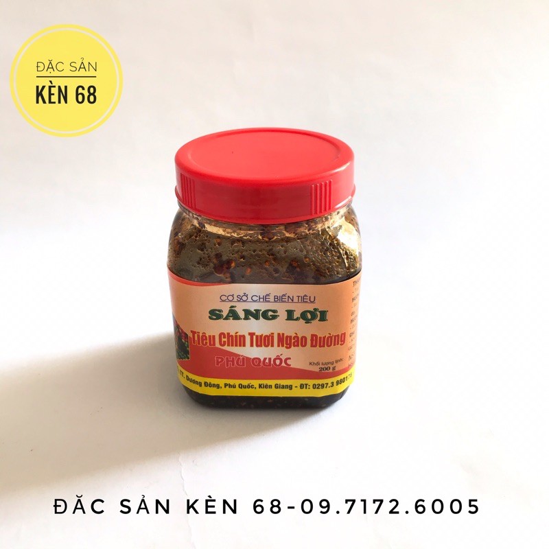 Tiêu Chín Ngào Đường SÁNG LỢI -tiện lợi trong kho nấu -hũ 200g