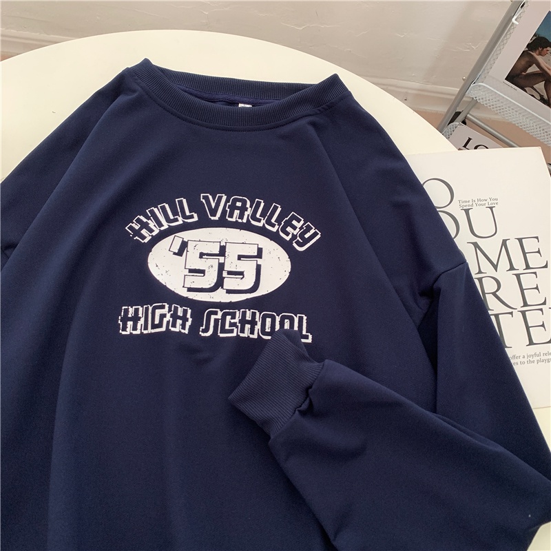 SUXI Áo Sweater Thể Thao Tay Dài Cổ Tròn In Họa Tiết Vintage Thời Trang Mùa Thu Cho Nữ