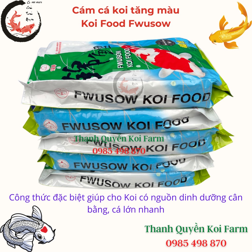 Cám Cá Koi Thức ăn cá Koi tăng màu  FWUSOW KOI FOOD bao 1kg