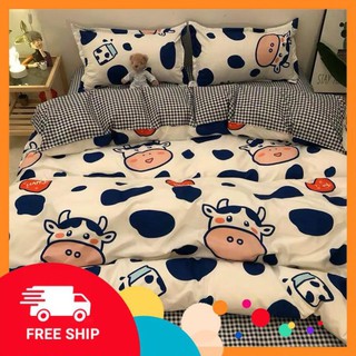 Chăn ga gối nhập khẩu 4 món - Các mẫu bò sữa mới (không kèm ruột) .1 .