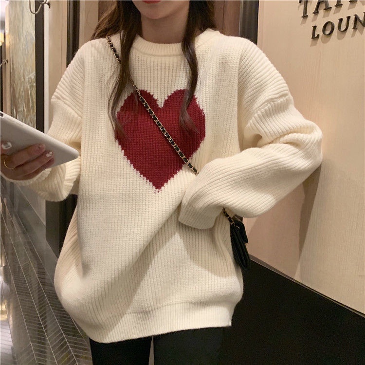 Áo Len Tay Dài Cổ Tròn Form Rộng Phong Cách Hàn Quốc Cho Nữ