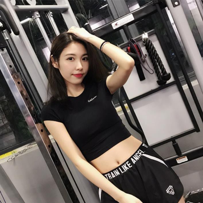 (Bobby Shop) Áo thun phông Croptop ngắn thể thao nữ Califa (Đồ tập gym,yoga) (Không Quần) - Cửa hàng Việt Nam .