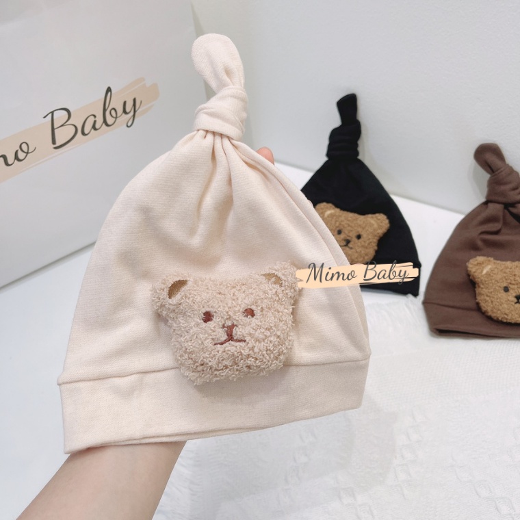 Mũ cotton gấu bông dễ thương cho bé sơ sinh MD63 Mimo Baby