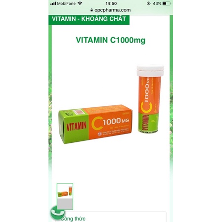 ✅ Vitamin c sủi tăng đề kháng 1g, tuýp 10 viên, date xa