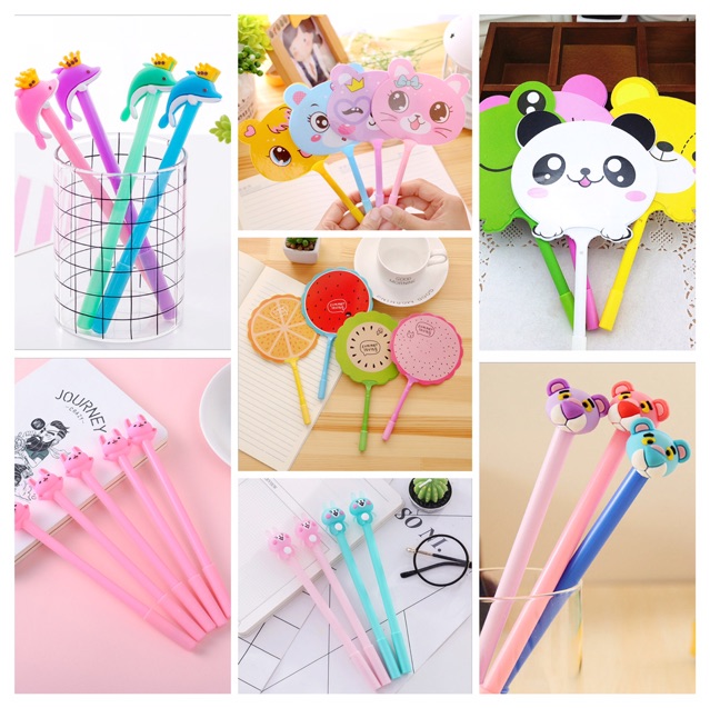 Set 20 bút hoạt hình tặng kèm túi zip