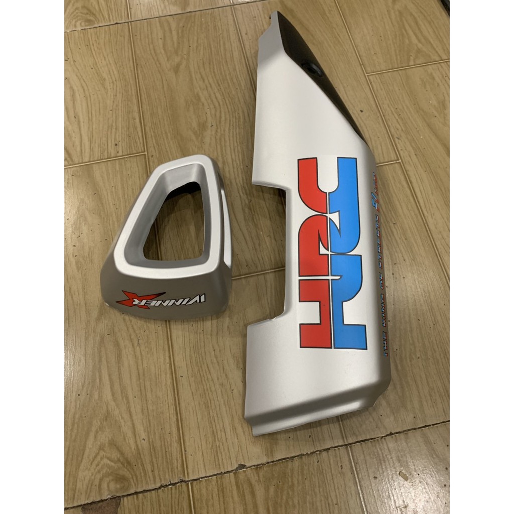 chụp đích pô và ốp pô xe winner x màu bạc