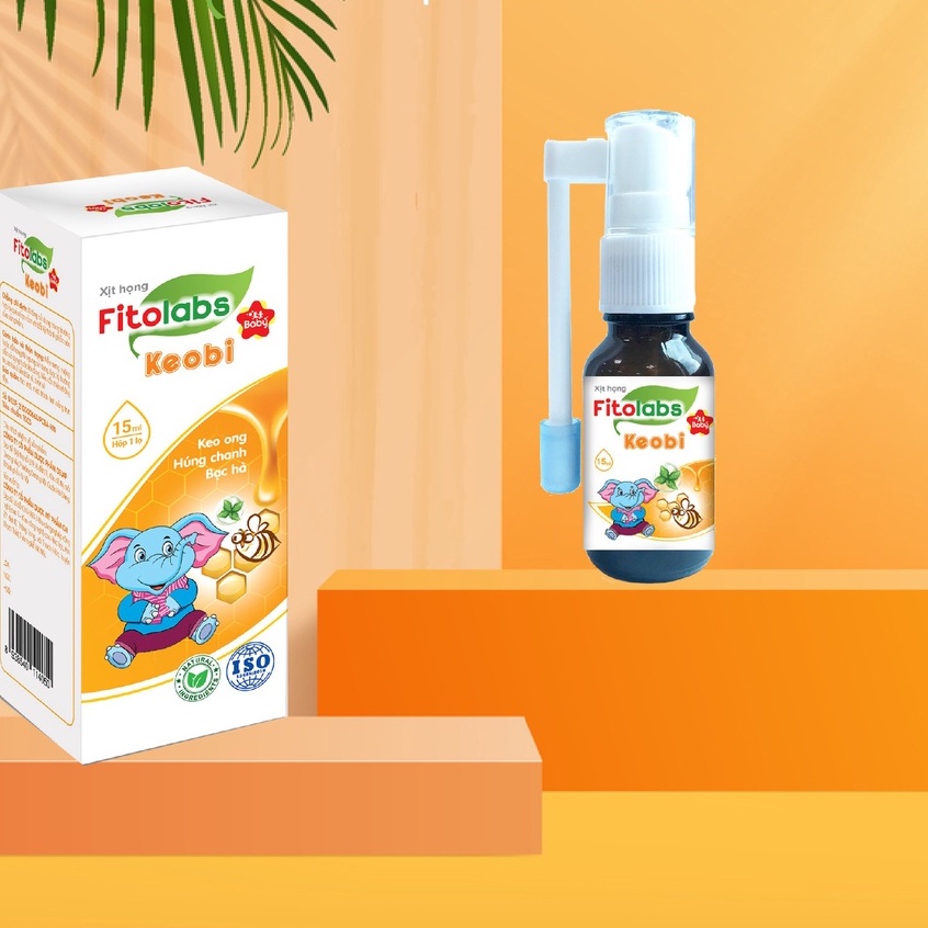 Xịt họng keo ong Fitolabs keobi làm dịu mát họng,giảm vi khuẩn bảo vệ đường hô hấp cho bé.suckhoechomoinha