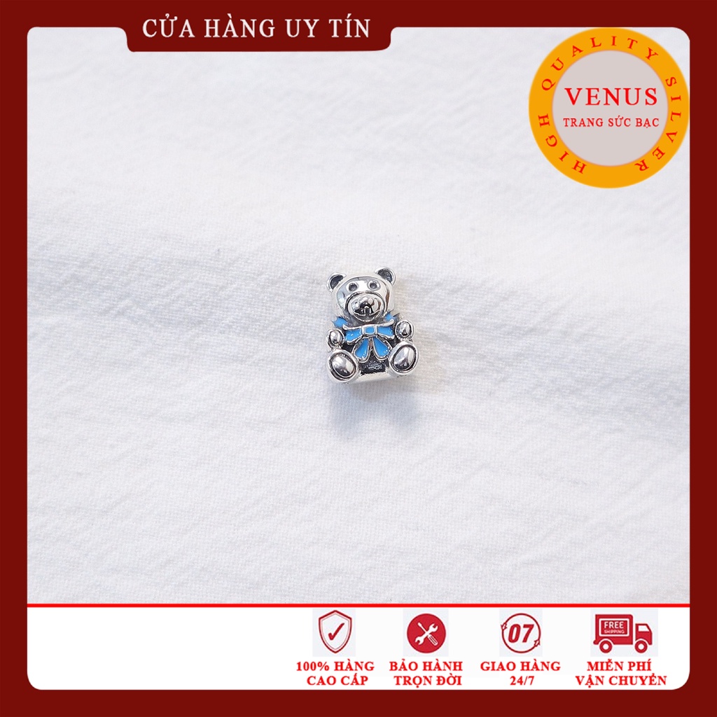 [Charm bạc 925 cao cấp] Charm bạc gấu ôm tim- Mã sản phẩm VENUSS9