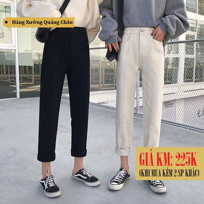 [SẴN] Quần jeans nữ baggy lưng cao Ulzzang Quảng Châu QDJ79 (Mom Jeans)