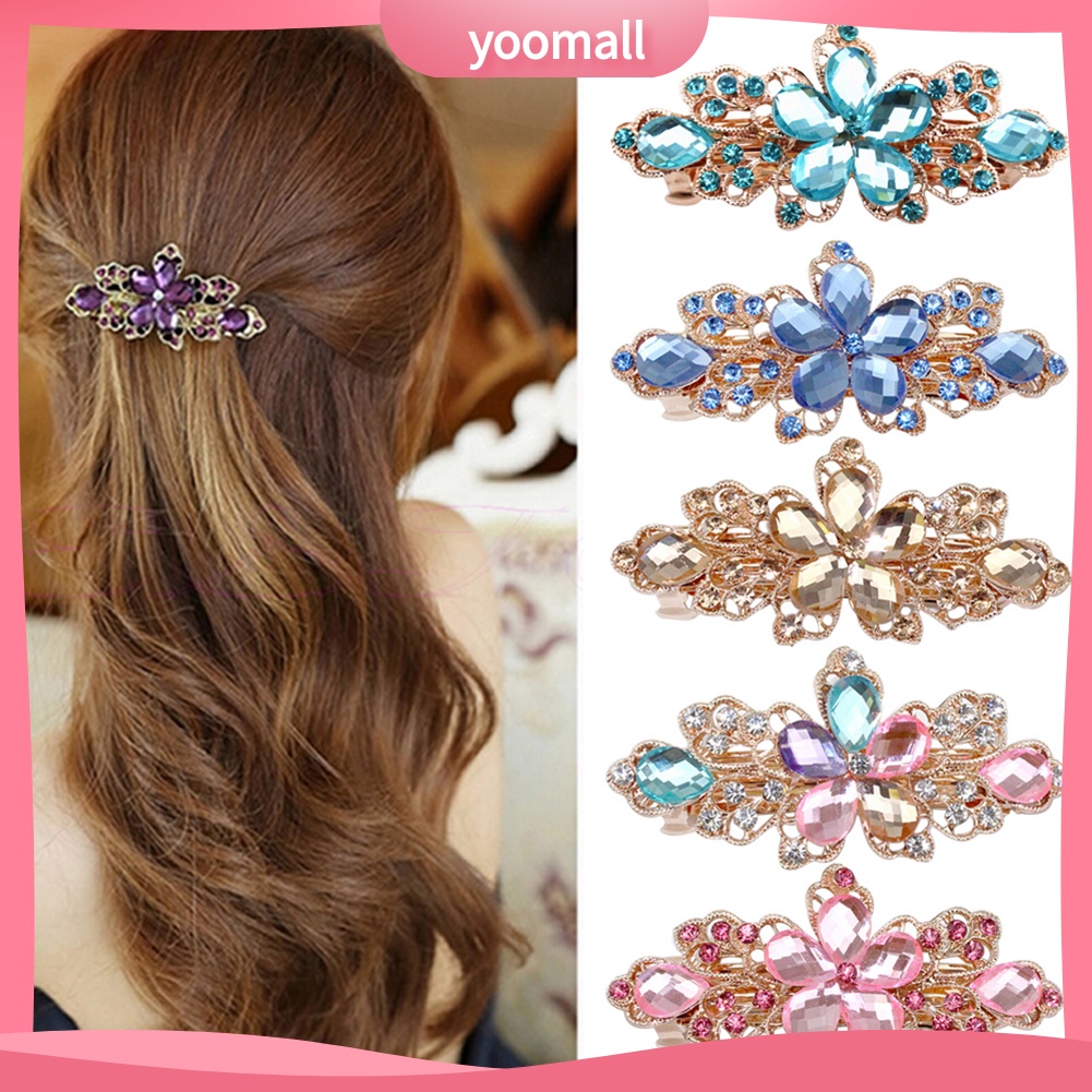 Kẹp tóc hoa đính đá xinh xắn dành cho nữ