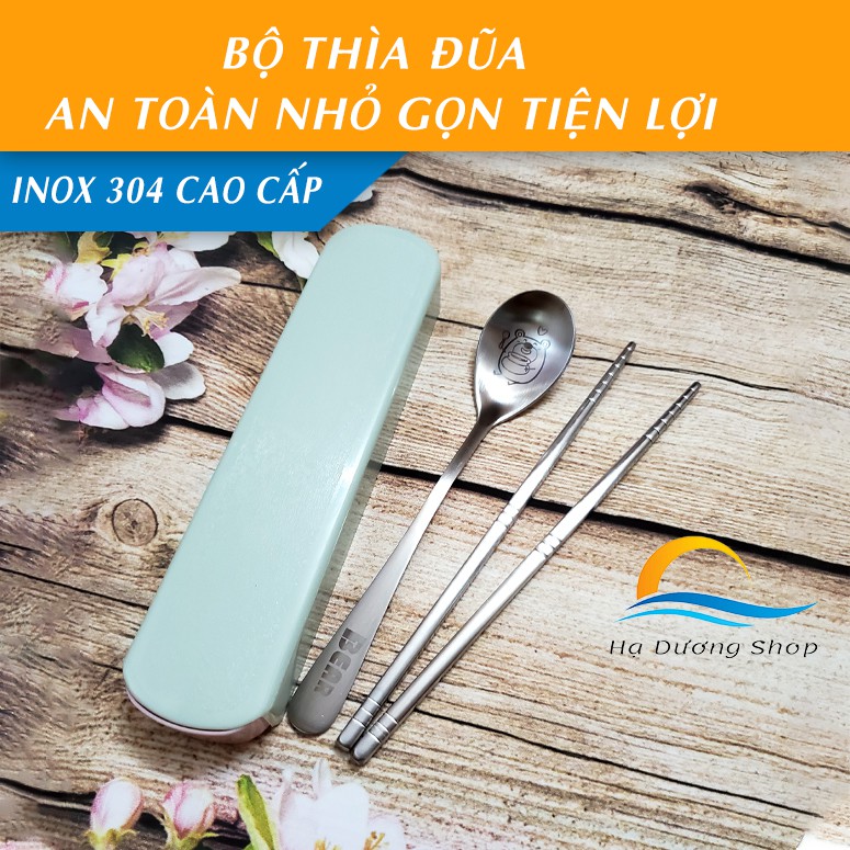 [FLASH SALE 3 NGÀY] Bộ thìa đũa bỏ túi HADU inox 304 tốt cho sức khỏe cao cấp - Hạ Dương Shop