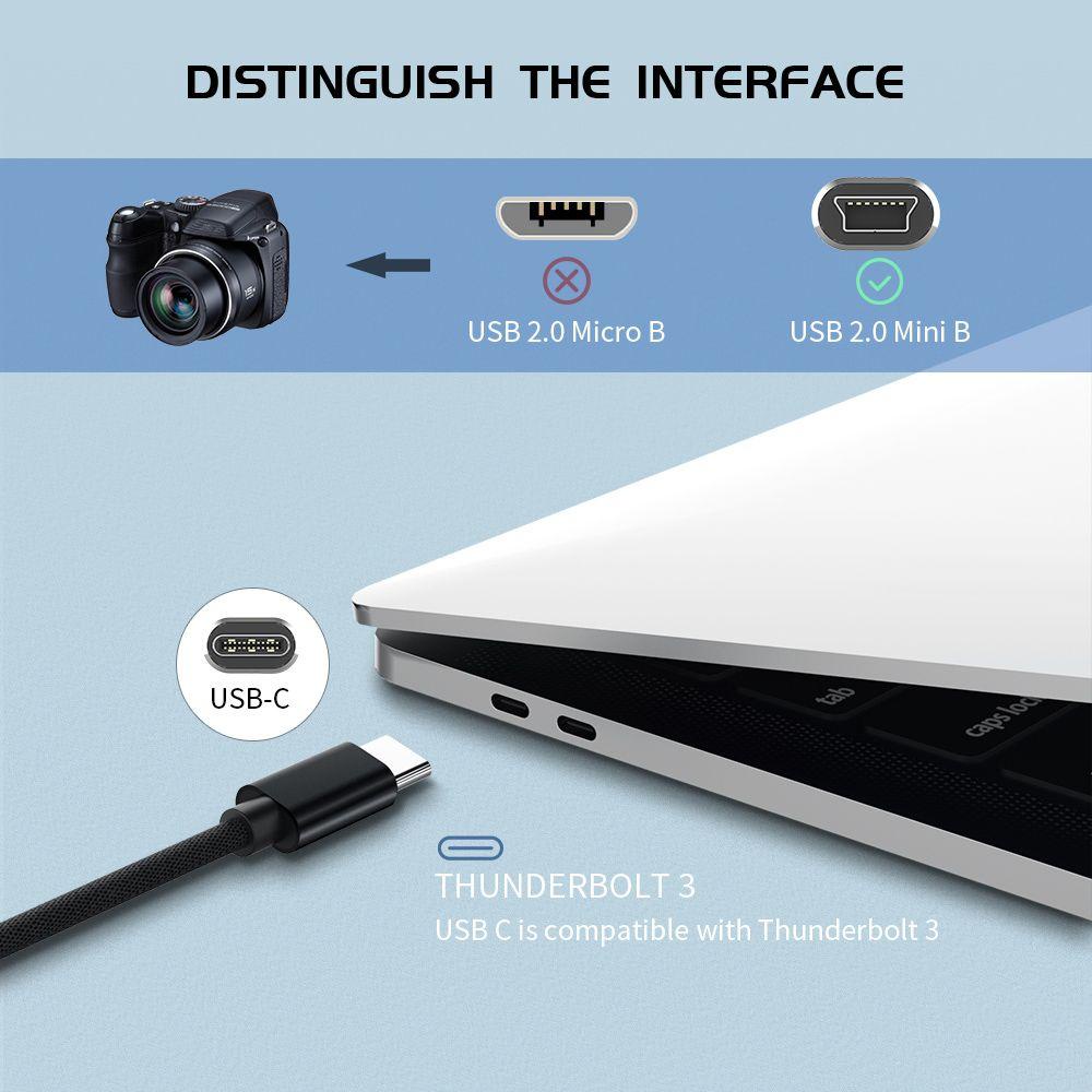 MYRONGOODS USB Type C To Mini USB Cable Quick Charging Sync Data Digital Camera MP3 Player GPS Receiver Laptop