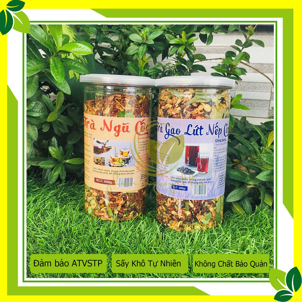 [COMBO 3 SP] Trà ngũ cốc - Trà gạo lứt nếp cẩm - Trà sen ngũ cốc 🍃 Hộp 500G -  thanh lọc cơ thể, thải độc🍃( Tặng 1 cốc )