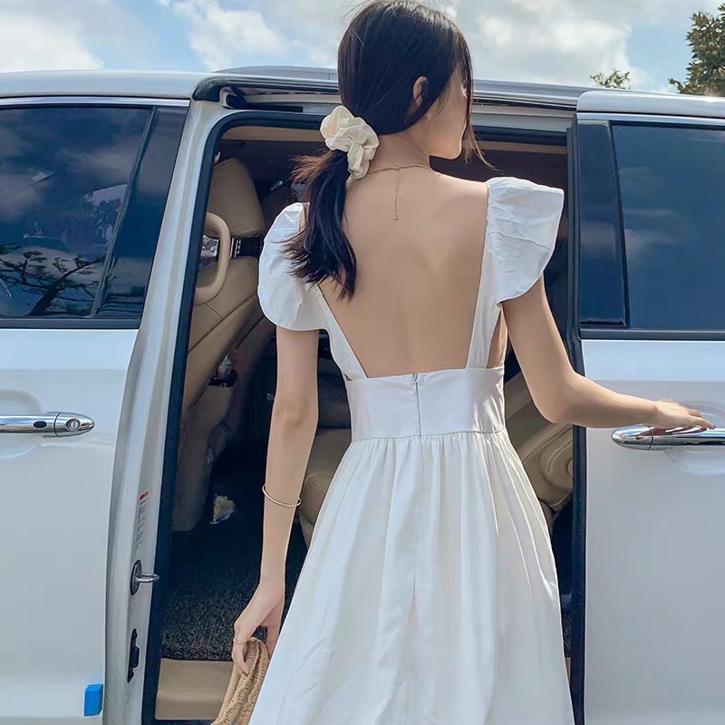 SẴN - Váy maxi trắng phong cách tiểu thư Hàn Quốc | BigBuy360 - bigbuy360.vn