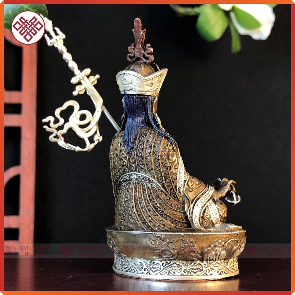 Tượng Liên Hoa Sanh Mật Tông  Đồng Nepal 10Cm