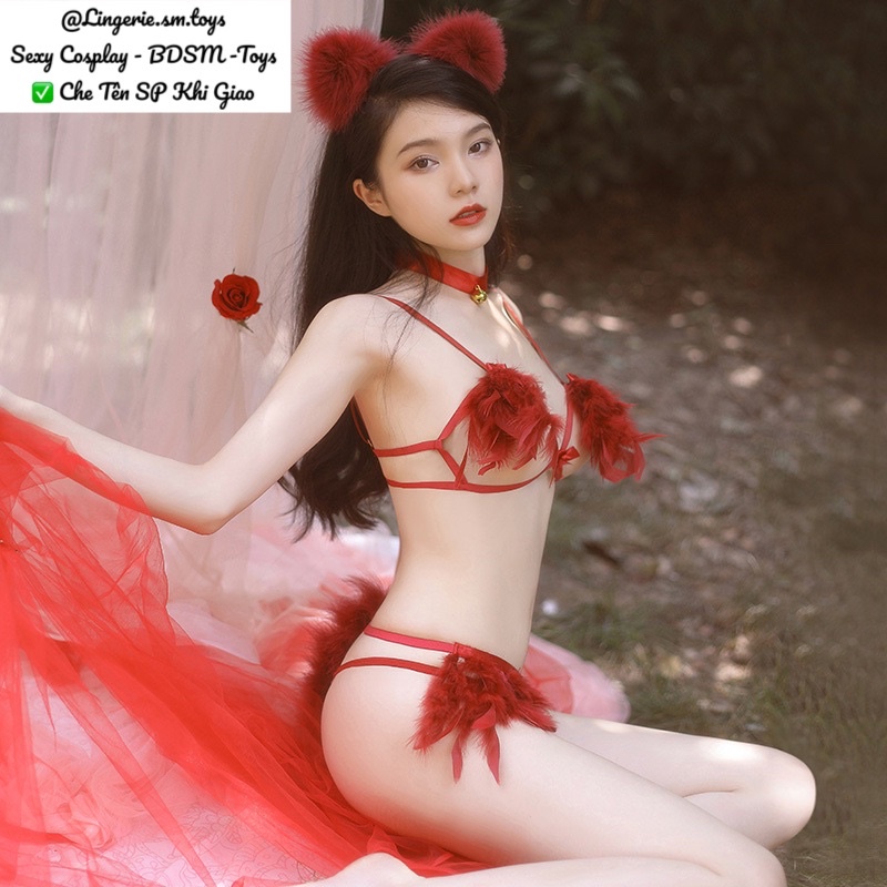 Fox Fairy FM6999 - Cosplay Nàng Hồ Ly Quyến Rũ Trong Set Nội Y Lông Vũ Bay Bổng @lingerie.sm.toys | BigBuy360 - bigbuy360.vn