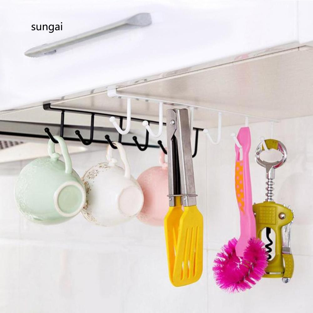 Giá treo đồ gồm 6 móc bằng sắt kích thước 26cm x 6.5cm tiện dụng | BigBuy360 - bigbuy360.vn
