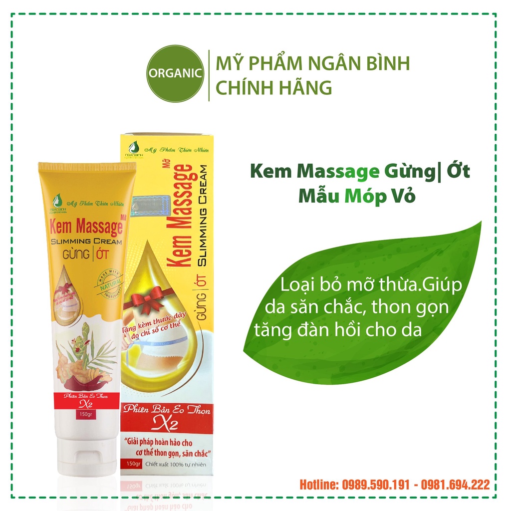 (xả lỗ hàng móp vỏ) kem tan mỡ ngân bình,giảm mỡ bụng sau sinh,gel gừng ớt 150gr