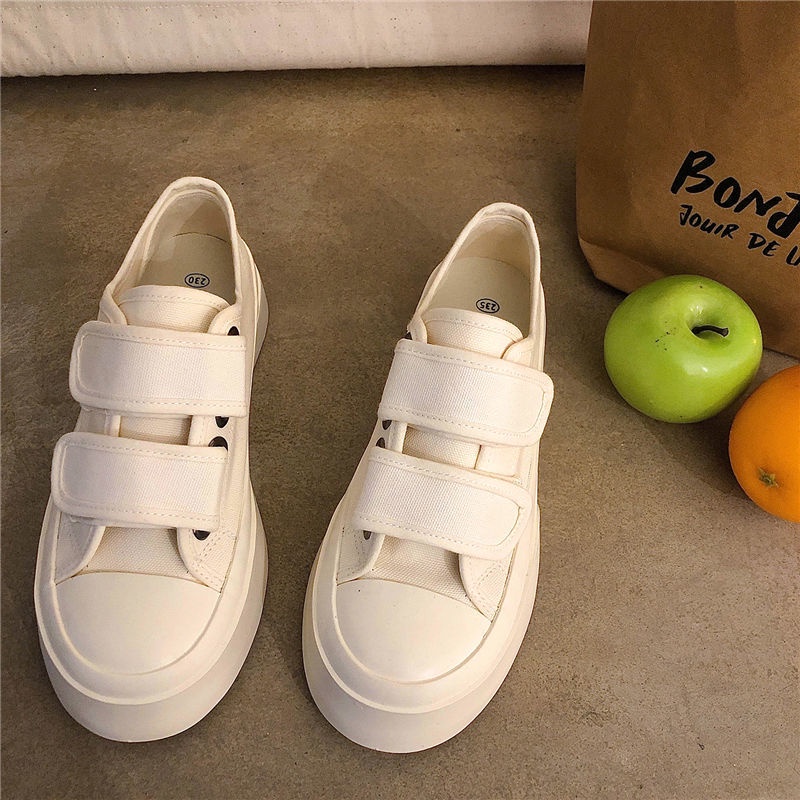 Giày thể thao vải canvas quai dán đế bánh mì ulzzang -  G02