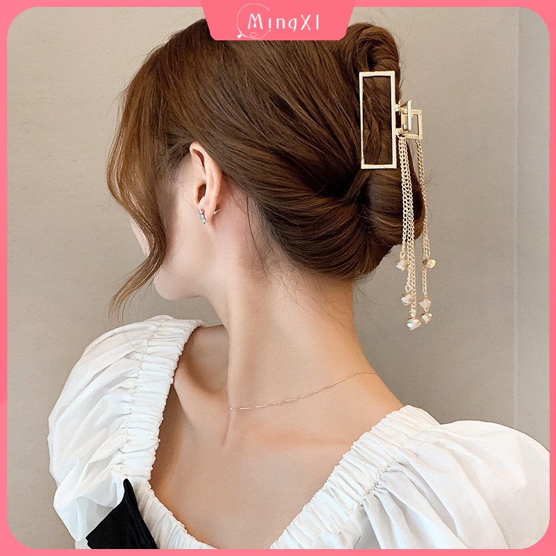 Kẹp tóc tùy chọn kiểu dáng bằng kim loại phối tua rua thời trang dành cho nữ