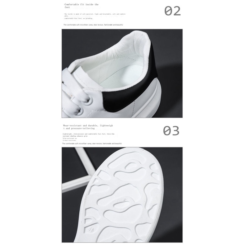 Mcqueen Giày Thể Thao Trắng Đen Đế Dày Thoáng Khí Dễ Phối Đồ Cho Cặp Đôi