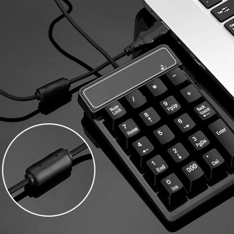 Bàn Phím Số Mini 19 Phím Có Dây USB Dành Cho Máy Tính Laptop