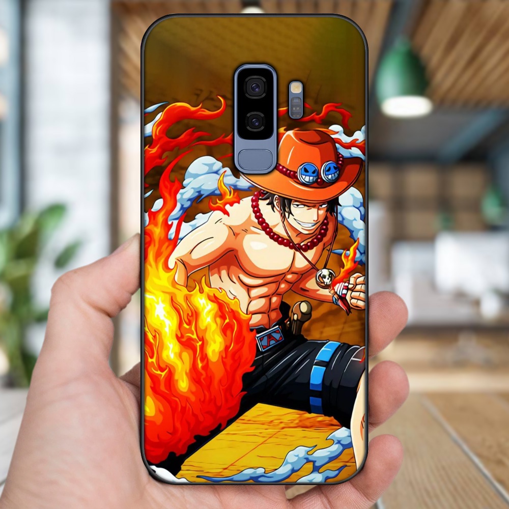 Ốp lưng Samsung S9 Plus viền đen in hình Ace One Piece
