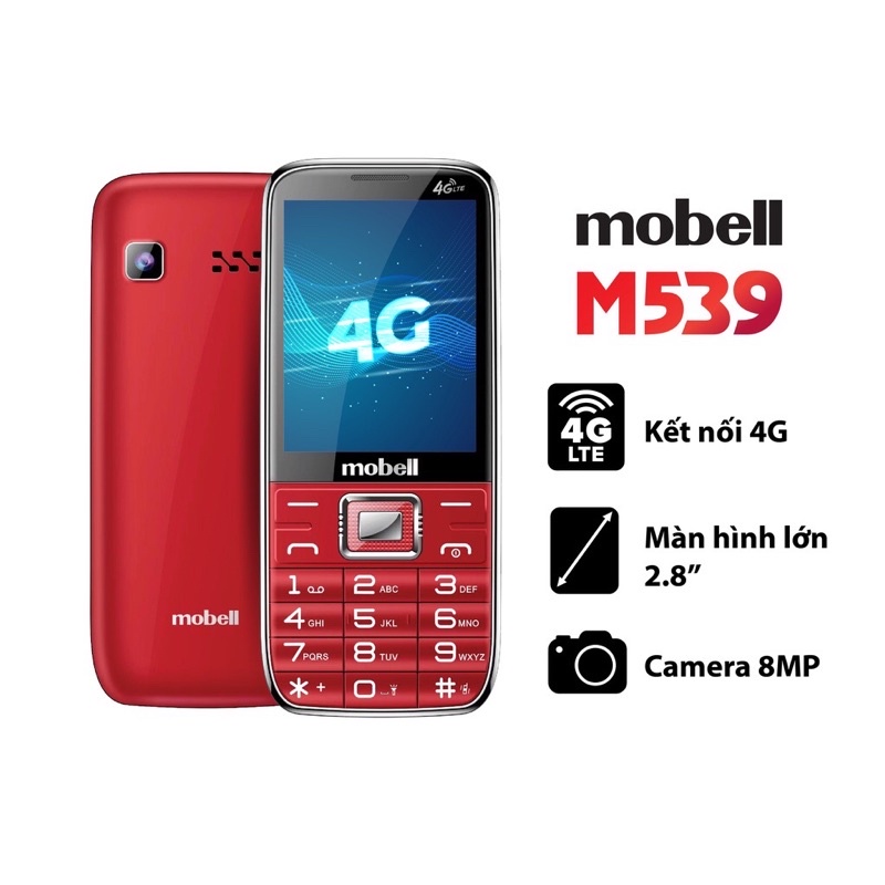 Điện thoại Mobell M539 4G - Hàng chính hãng