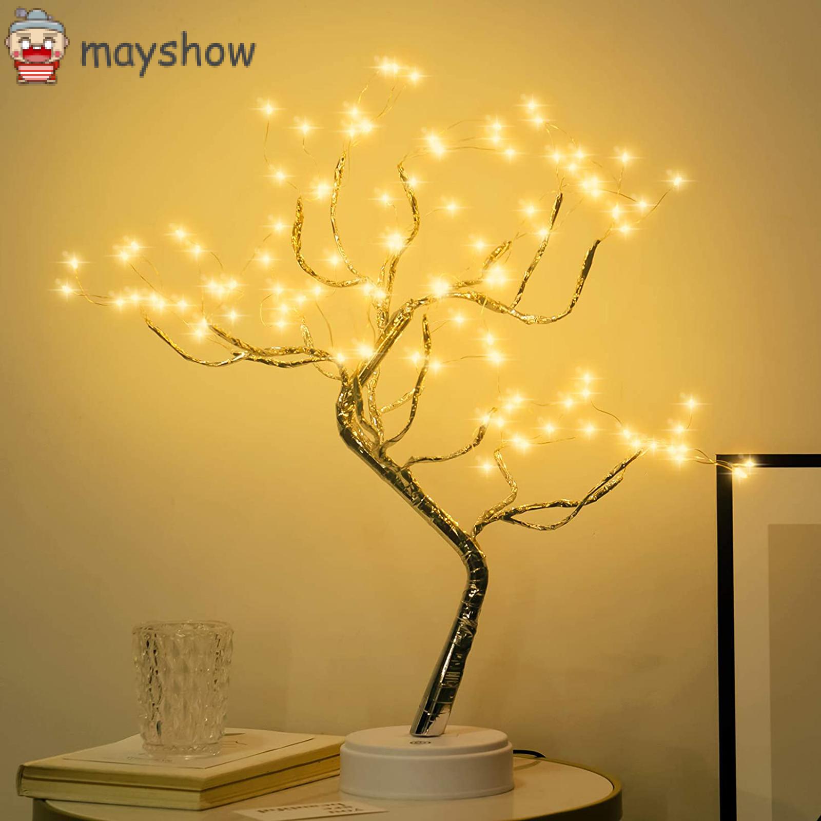 MAYSHOW Wedding Bonsai Tree Light Home Copper Wire String Lights 108 LEDS Night Light Indoor Decoration Party Desktop for Bedroom Battery/USB Operated Gypsophila Lights/Multicolor