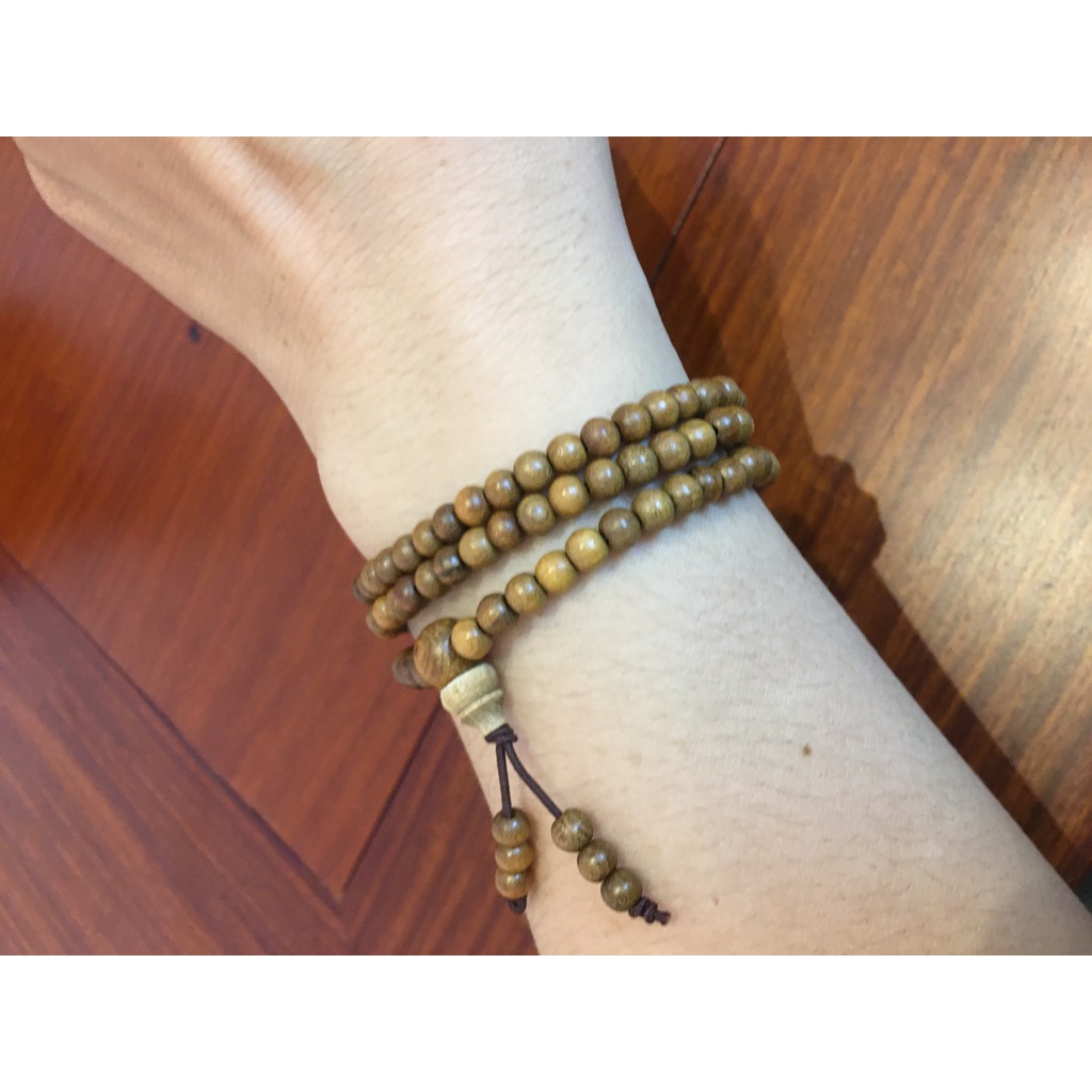 VÒNG TAY GỖ BÁCH XANH – CHUỖI 216 HẠT PHONG THUỶ GỖ QUÝ 4mm